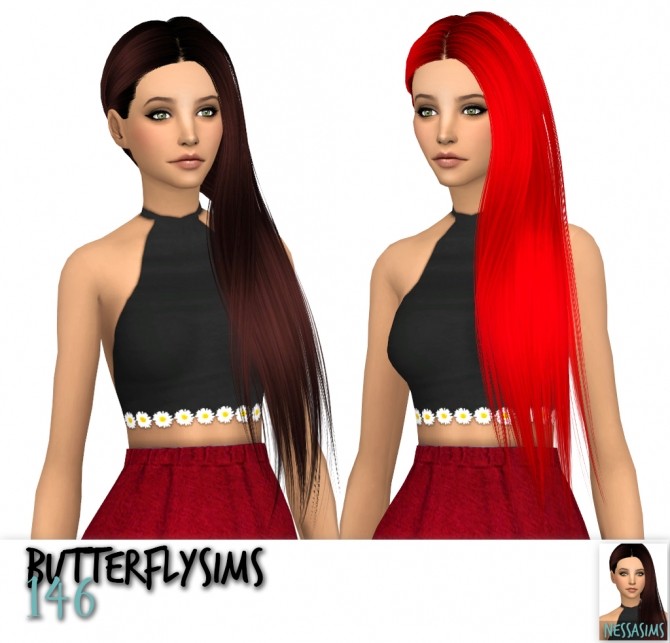 Sims 4 Butterflysims 146, 147 and 174 hair retextures at Nessa Sims