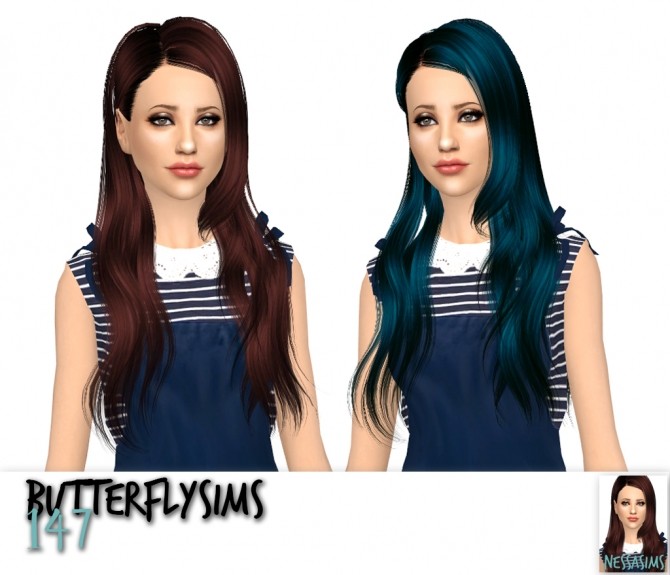 Sims 4 Butterflysims 146, 147 and 174 hair retextures at Nessa Sims