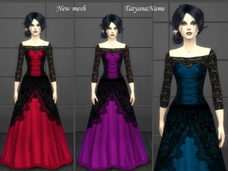 Vampire lace dress by TatyanaName at TSR » Sims 4 Updates