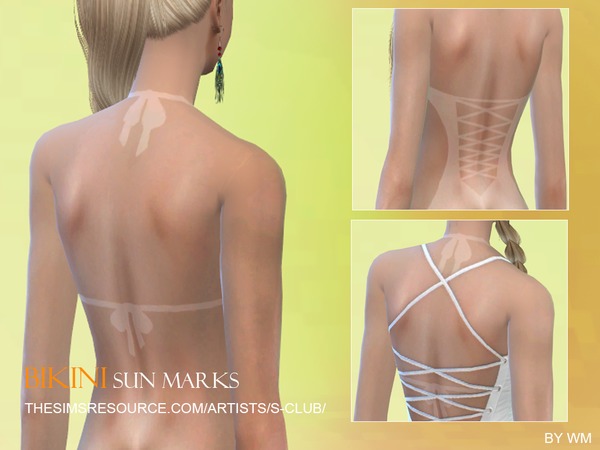 Sims 4 Bikini sun marks by S Club WM at TSR
