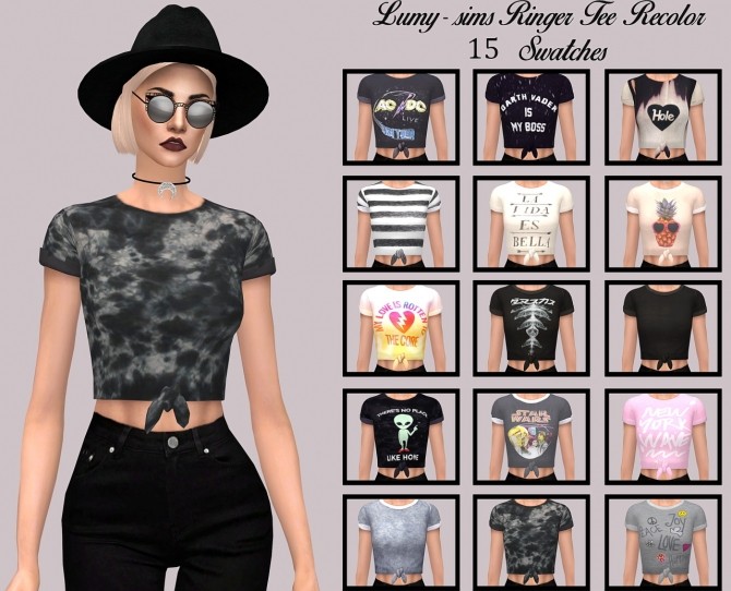 Sims 4 Puresims Ringer Tee Recolor at Lumy Sims