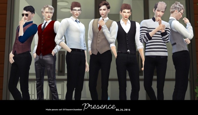 Sims 4 PRESENCE (Male) POSES SETS at Flower Chamber