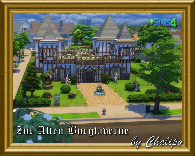 Sims 4 Zur Alten Burgtaverne restaurant by Chalipo at All 4 Sims