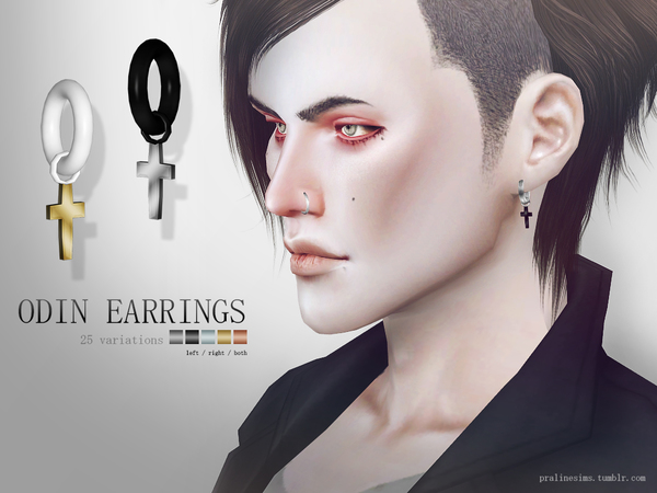 Sims 4 Odin Earrings by Pralinesims at TSR