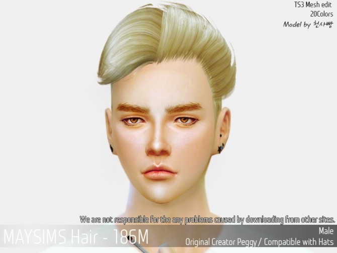 Sims 4 Hair 186M (Peggy) at May Sims