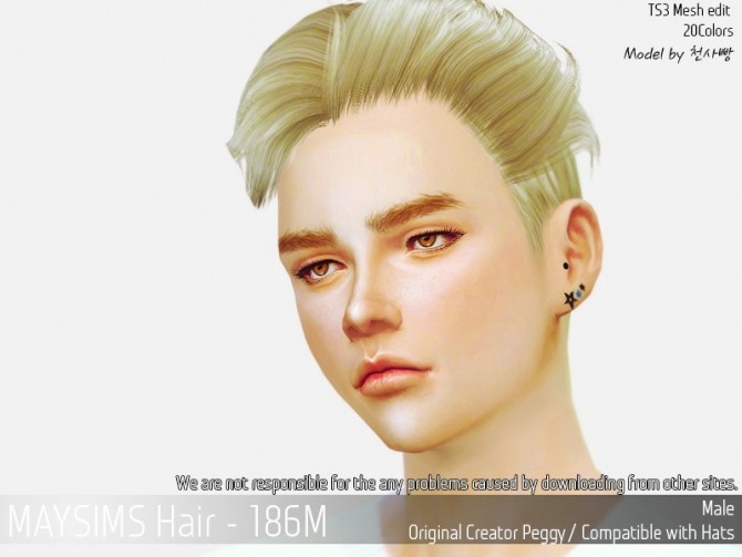 Sims 4 Hair 186M (Peggy) at May Sims