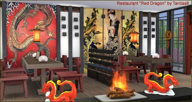 Sims 4 Red Dragon Restaurant by Tanitas8 at Tanitas8 Sims