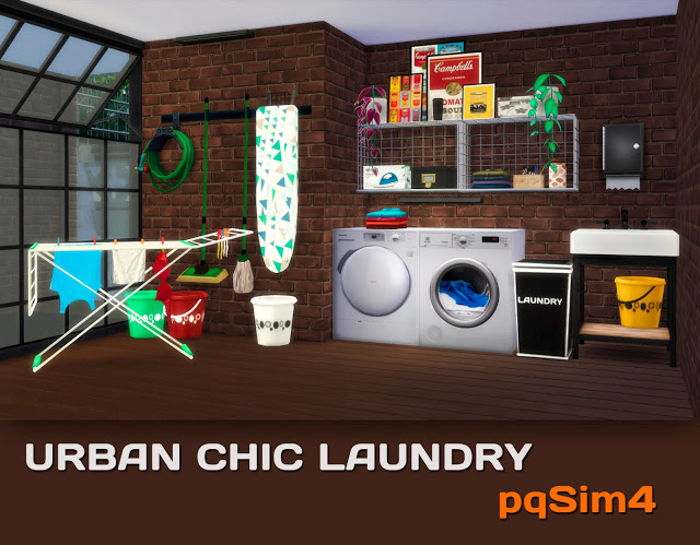 Sims 4 Urban Chic Laundry by Mary Jiménez at pqSims4