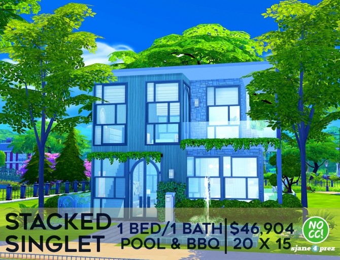 Sims 4 Stacked Singlet house at 4 Prez Sims4