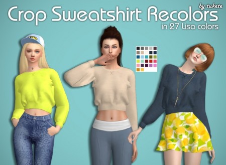 Crop Sweatshirt Recolors at Tukete » Sims 4 Updates