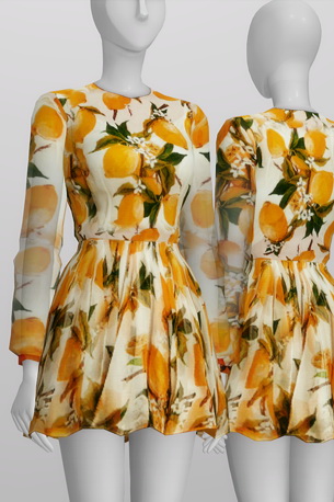 Sims 4 The bright lemon print dress at Rusty Nail