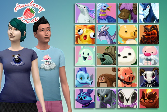 Sims 4 Void Critters Tshirts by StrawberryHouseSims at SimsWorkshop