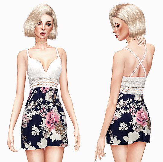 Sims 4 ANASTASIA top & dress at Leeloo