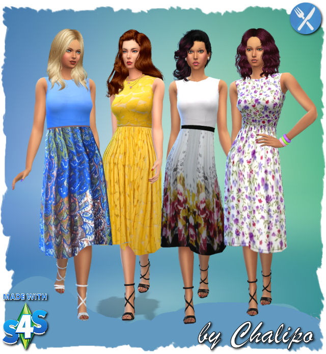Sims 4 New dresses by Chalipo at All 4 Sims