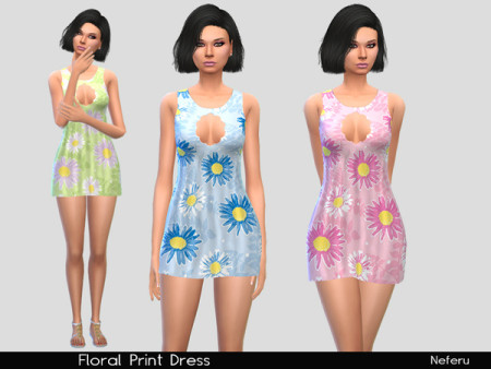 Floral Print Dress by Neferu at TSR