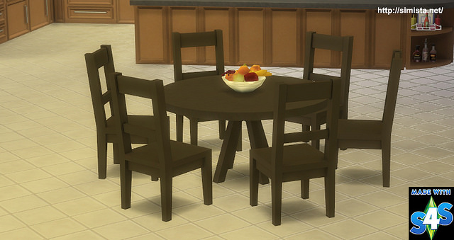 Sims 4 Six Seat Round Dining Table at Simista
