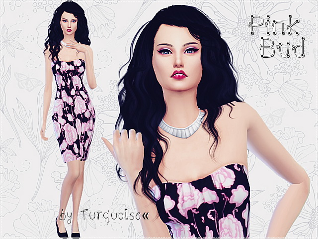 Sims 4 Romantic Heart flowers dresses by Turquoise at Sims Fans