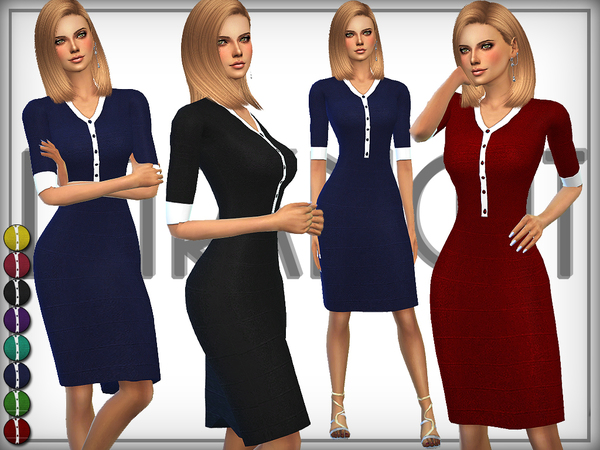 Sims 4 Knitted Bodycon Dress by DarkNighTt at TSR