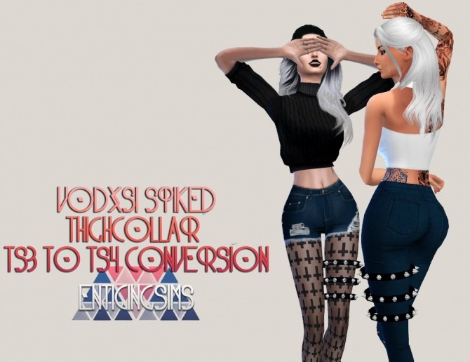 Sims 4 Spiked Thigh Collar TS3 to TS4 Conversion by EnticingSims at SimsWorkshop