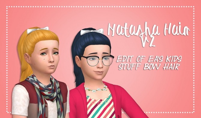 Sims 4 Girls Natasha Hair V2 by xDeadGirlWalking at SimsWorkshop
