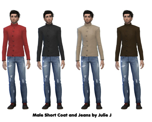 Sims 4 Short Male Coat with Jeans at Julietoon – Julie J