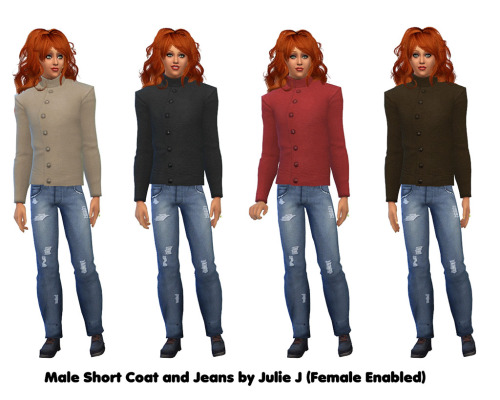 Sims 4 Short Male Coat with Jeans at Julietoon – Julie J