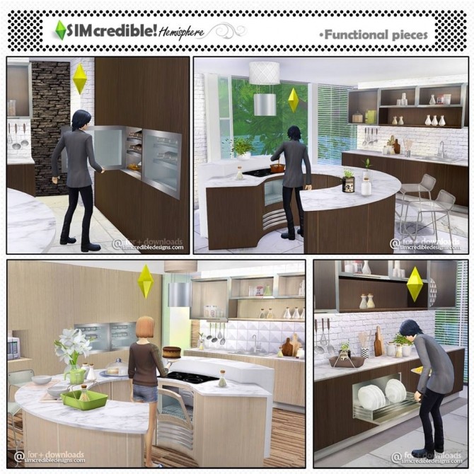 Sims 4 Hemisphere kitchen at SIMcredible! Designs 4