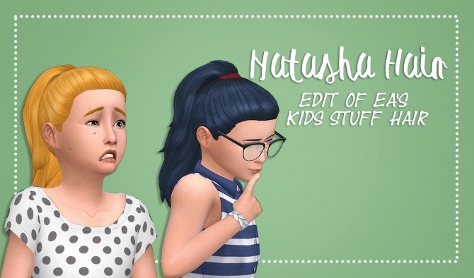 Sims 4 Girls Natasha Hair by xDeadGirlWalking at SimsWorkshop