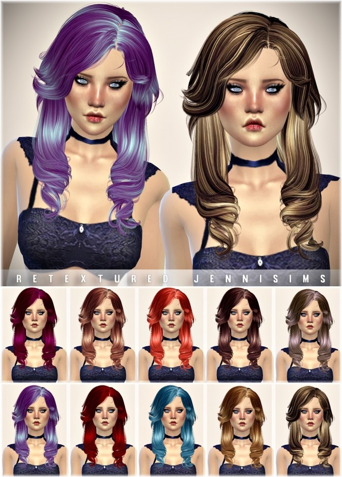 Sims 4 Newsea Aileen Hair retexture at Jenni Sims