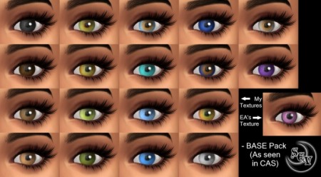 Semi-realistic Eye Color Replacements + Extra Colors by Sevorelle at Mod The Sims