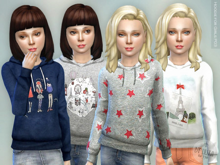 Hoodie for Girls P03 at TSR » Sims 4 Updates