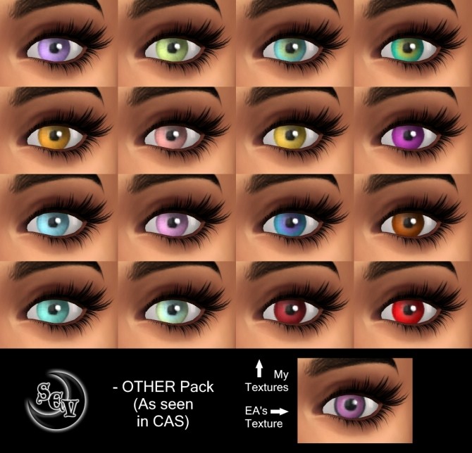 Sims 4 Semi realistic Eye Color Replacements + Extra Colors by Sevorelle at Mod The Sims