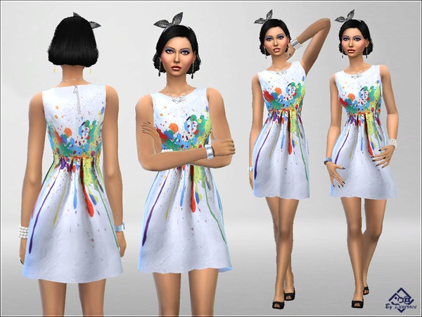 Sims 4 Vintage Dress by Devirose at TSR