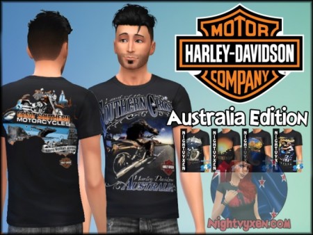 Harley Davidson Australia Edition Shirts by Nightvyxen at SimsWorkshop