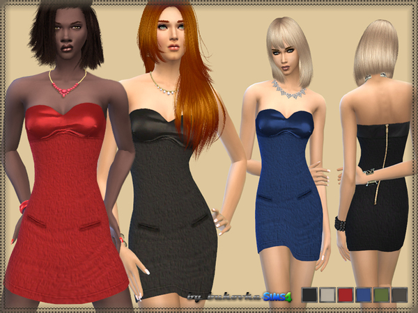 Sims 4 Dress & Leather Bodice by bukovka at TSR