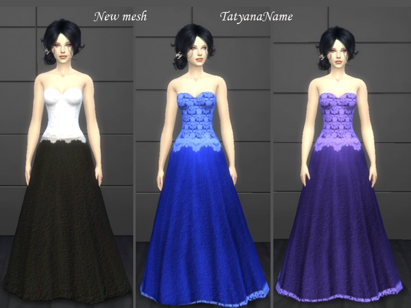 Sims 4 Lace dress 03 by TatyanaName at TSR