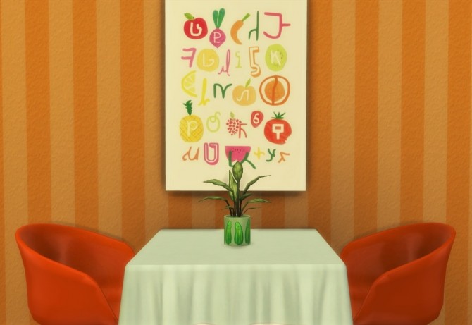 Sims 4 Simlish ABC paintings/posters at Budgie2budgie