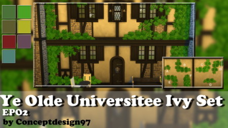 Ye Olde Universitee Ivy Set by ConceptDesign97 at SimsWorkshop
