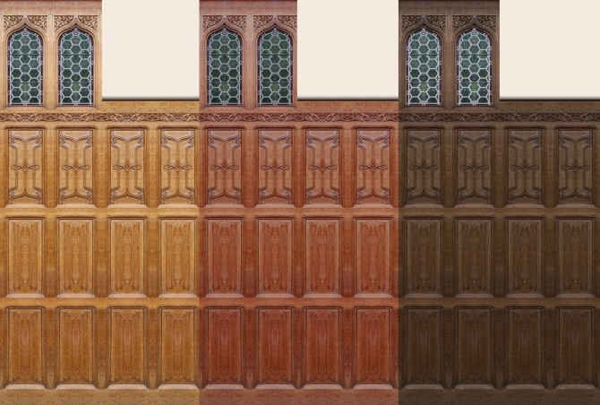 Sims 4 Bruges Gothic/Tudor Panels 3 colours by Velouriah at Mod The Sims