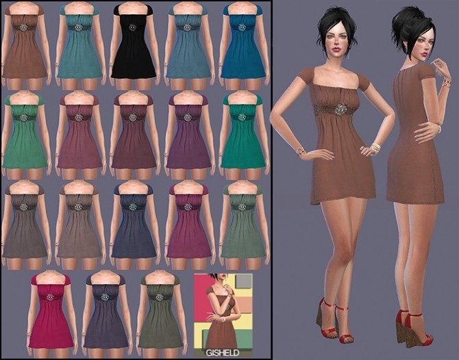Sims 4 Short Dress by Gisheld at SimsWorkshop