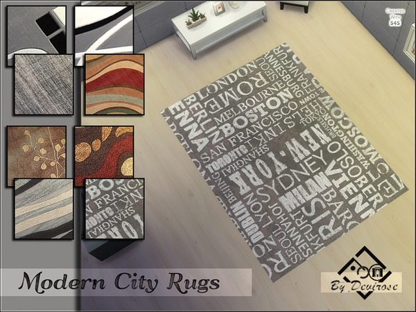 Sims 4 Modern City Rugs Set by Devirose at TSR