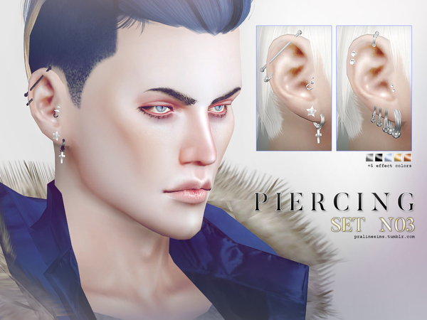 Sims 4 Piercing Set N03 by Pralinesims at TSR