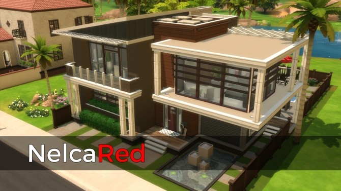 Sims 4 Modern Basegame Mansion by NelcaRed at Mod The Sims