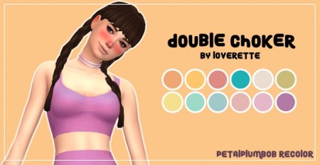 Loverett Double Choker Recolor 01 by PetalPlumbobs at SimsWorkshop