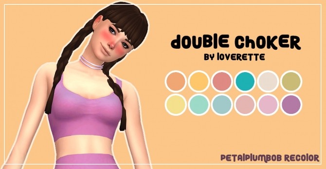 Sims 4 Loverett Double Choker Recolor 01 by PetalPlumbobs at SimsWorkshop