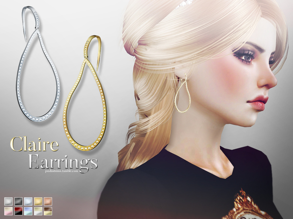 Sims 4 Claire Earrings by Pralinesims at TSR