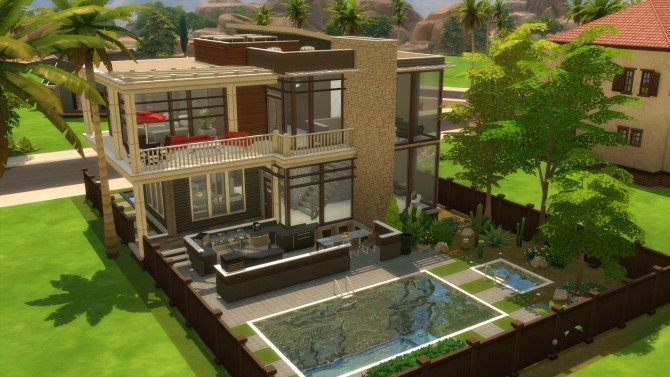 Sims 4 Modern Basegame Mansion by NelcaRed at Mod The Sims