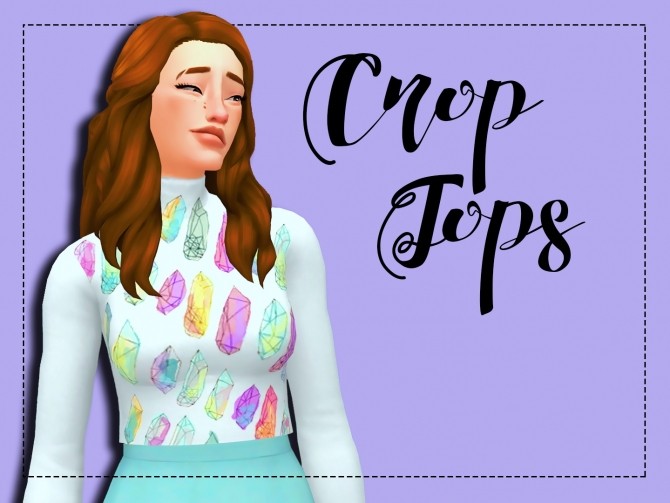 Sims 4 Crop Top With Sleeves Recolor by Weepingsimmer at SimsWorkshop