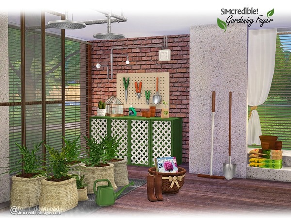 Sims 4 Gardening Foyer decor by SIMcredible at TSR