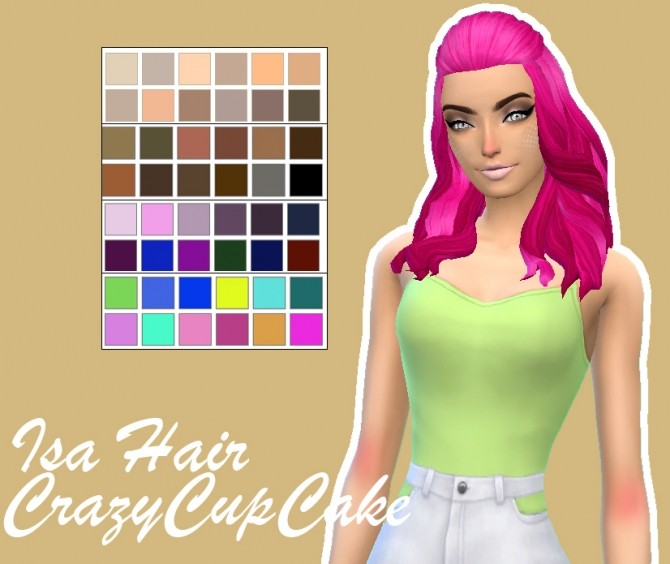Sims 4 CrazyCupCake IsaHair Recolor by Lovelysimmer100 at SimsWorkshop